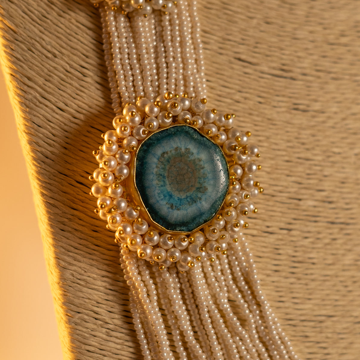 VARAHI DRUZY CHARMS HANDMADE STATEMENT MALA ML03