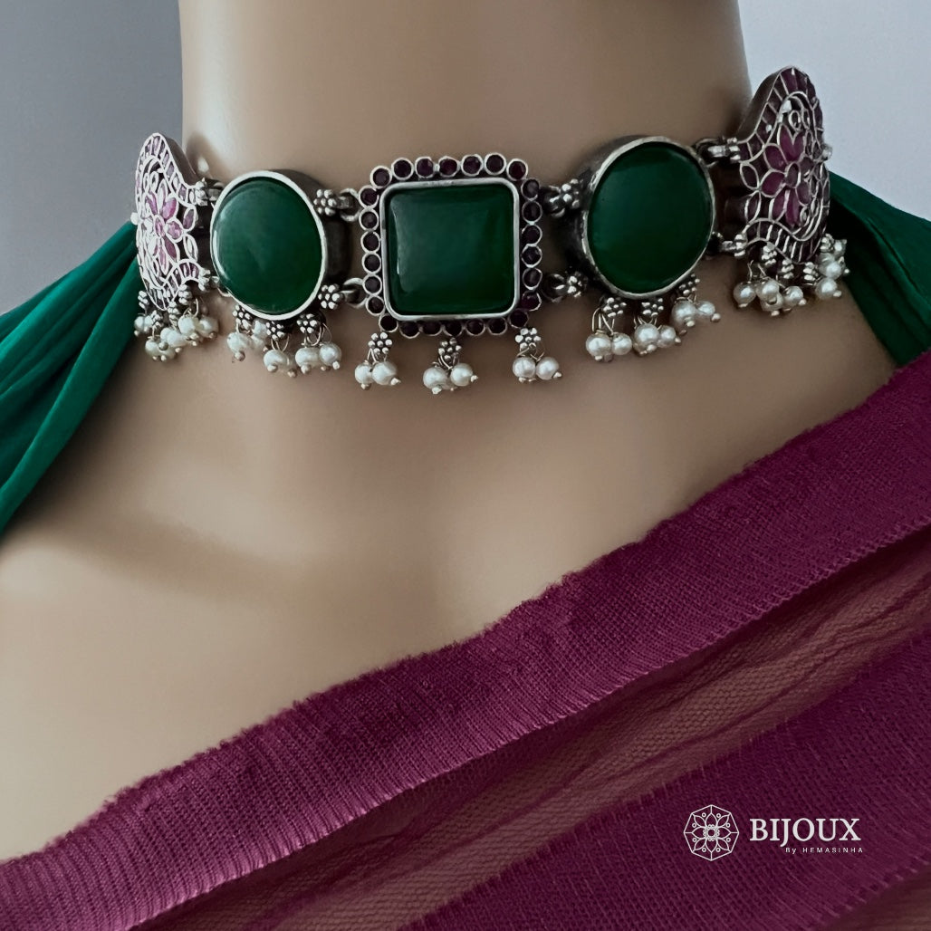 STELLA BIJOUX PREMIUM AND EXCLUSIVE SEMI HANDMADE CHOKER WITH EARRINGS CH125