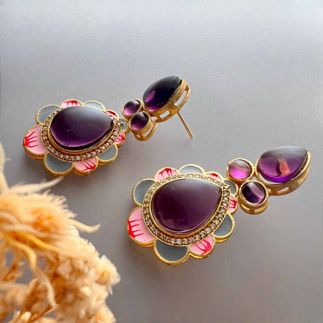 GENEVIEVE SEMI HANDMADE GOLD-TONED EARRING ER123