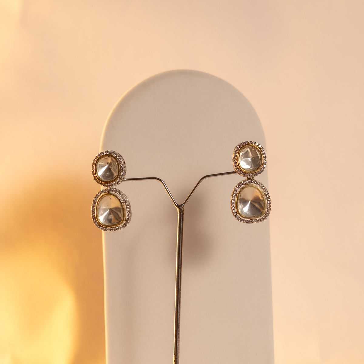 SIRENE PEARL MONALISA STONE AND AD STONE MALA WITH EARRINGS ML14