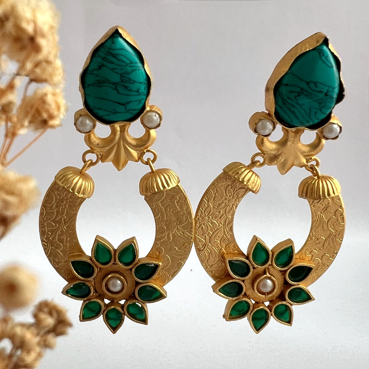 DIANA HANDMADE GOLD TONED EARRINGS- ER111