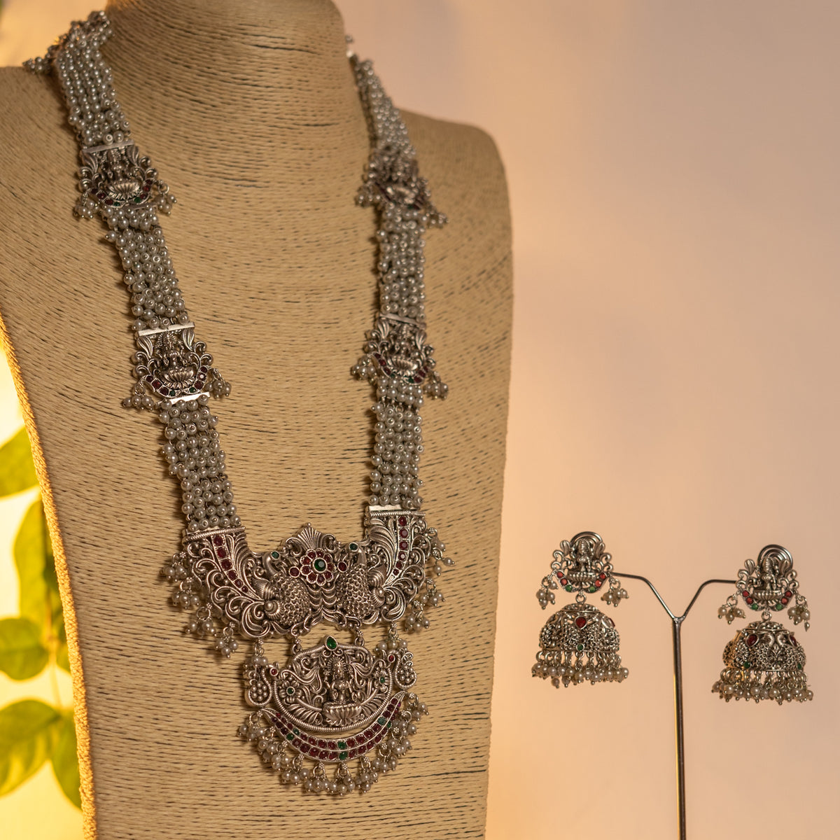 CHANCHALA BIJOUX EXCLUSIVE SILVER FINISH OXIDIZED MALA ML68