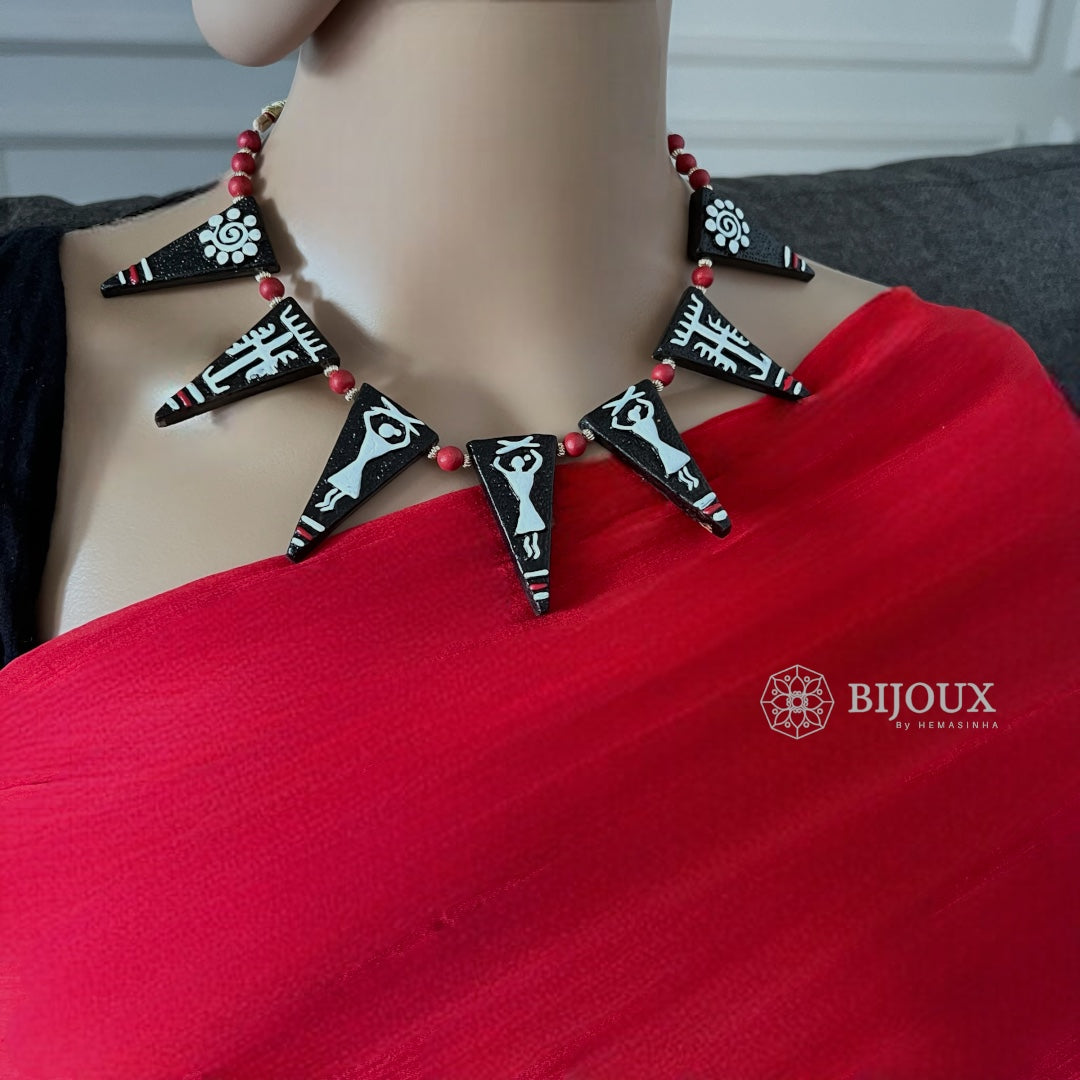 DELTA DIVINE TERRACOTTA NECKLACE WITH EARRING TR08