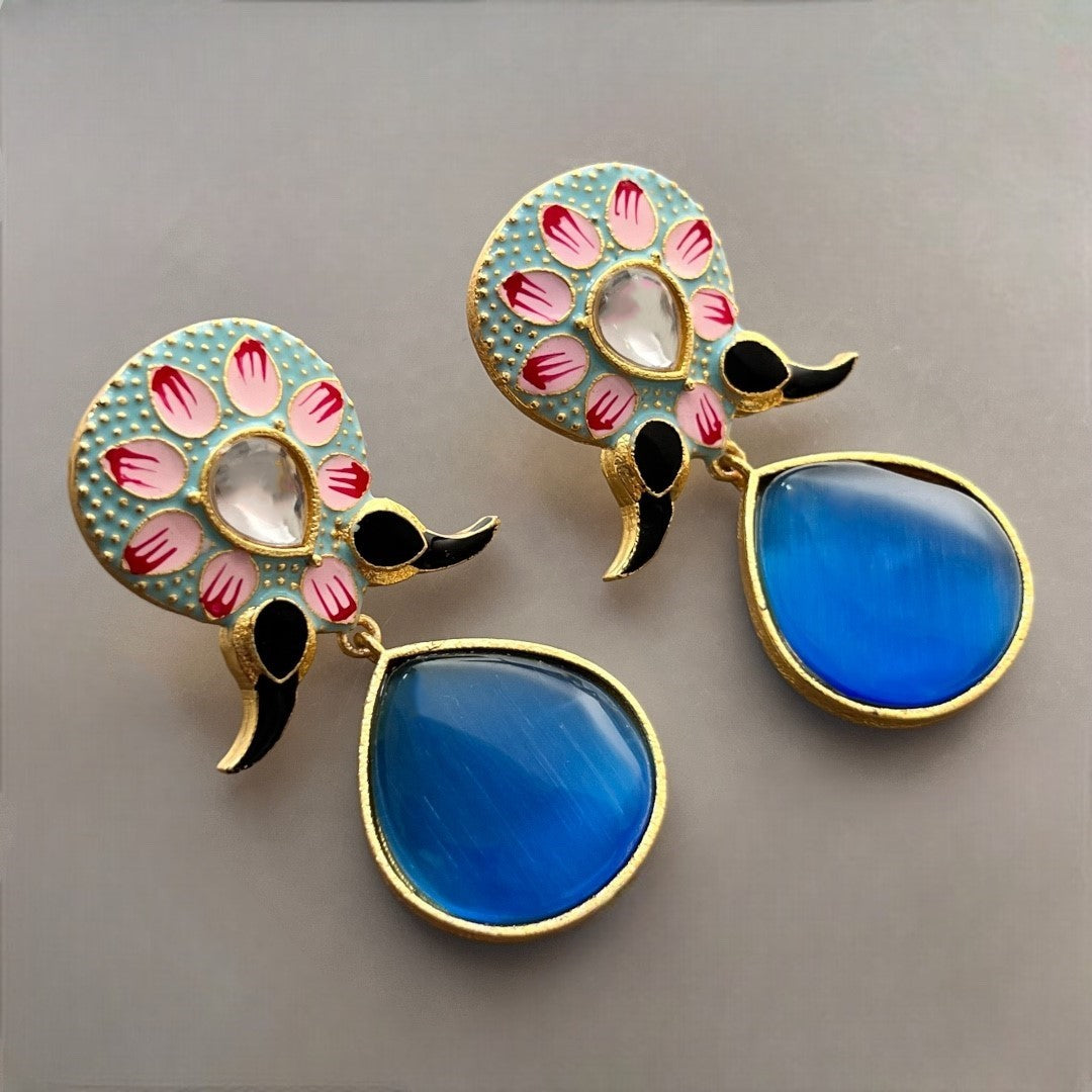 TAPTHI SEMI HANDMADE GOLDTONED  MONOLISA GOLD-TONED EARRING -ER124