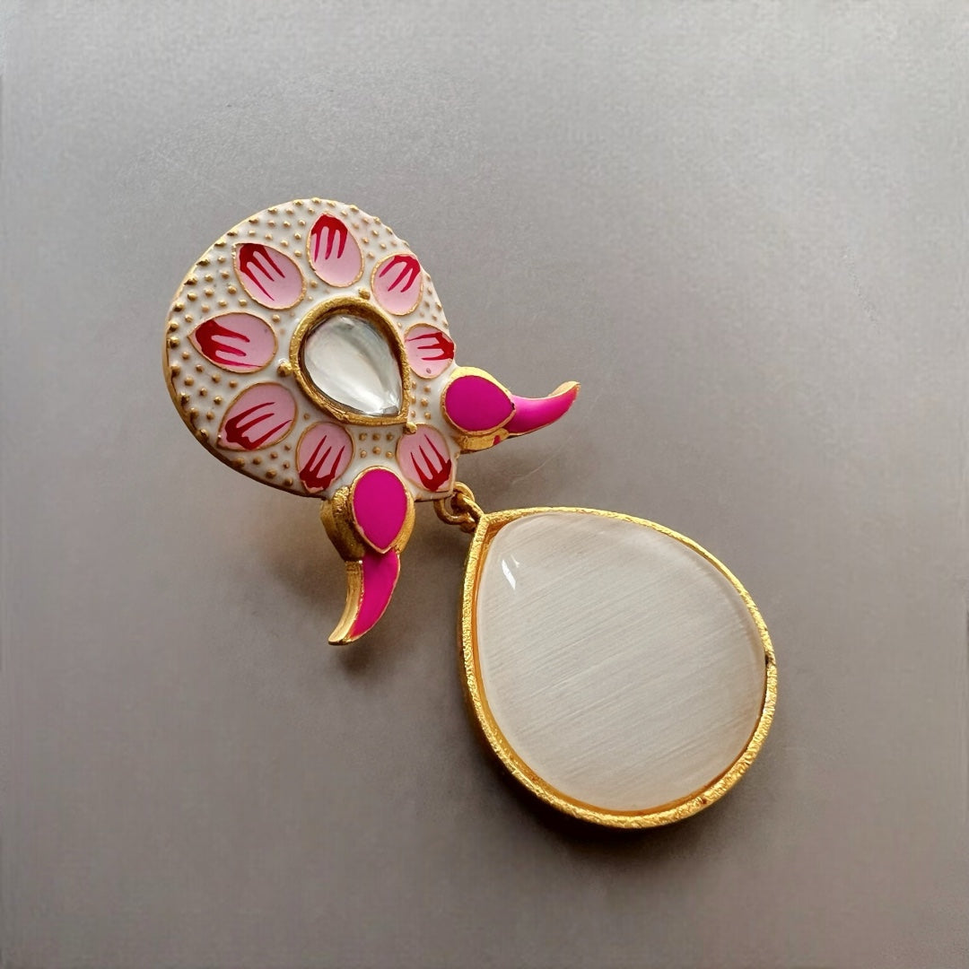 TAPTHI SEMI HANDMADE GOLDTONED  MONOLISA GOLD-TONED EARRING -ER124