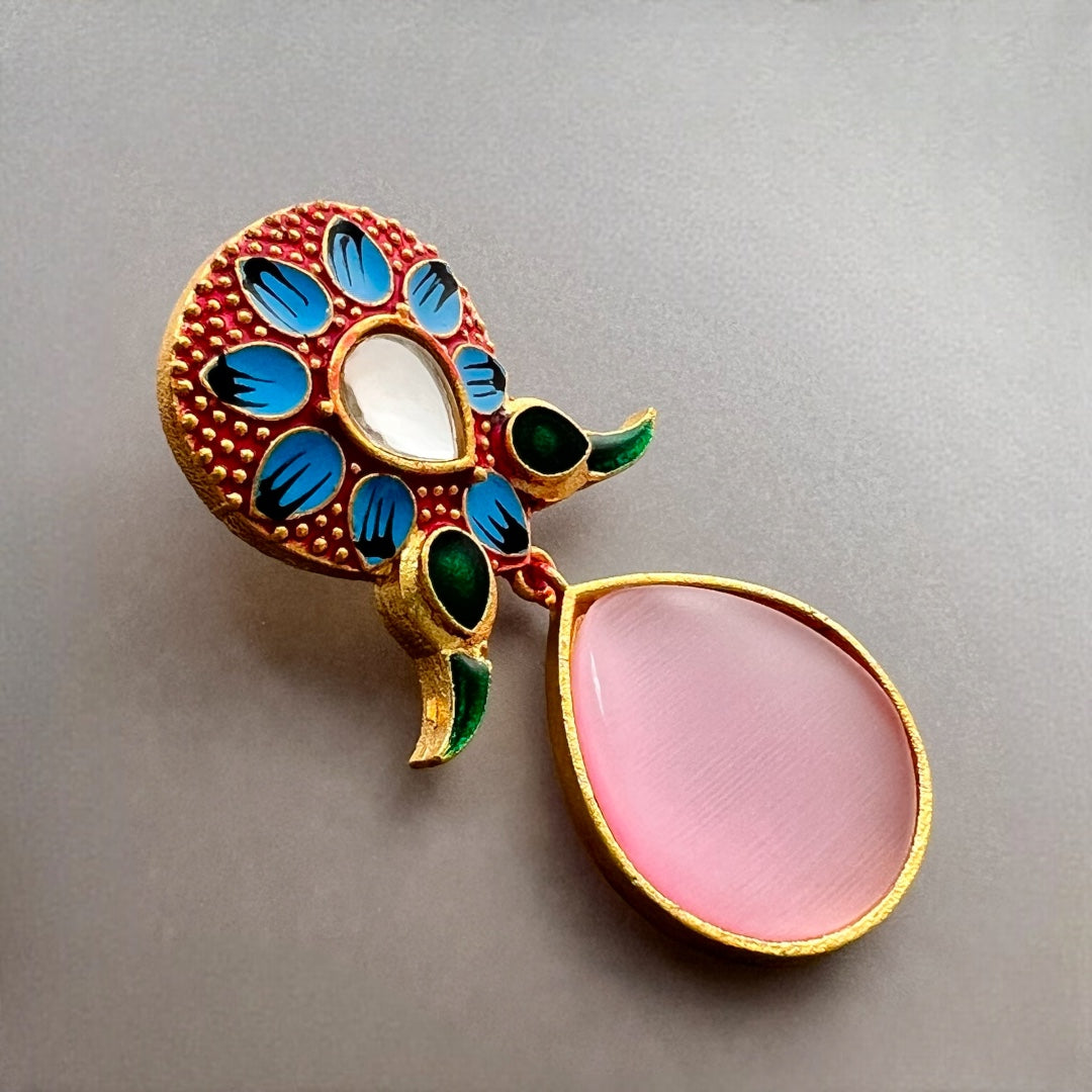 TAPTHI SEMI HANDMADE GOLDTONED  MONOLISA GOLD-TONED EARRING -ER124