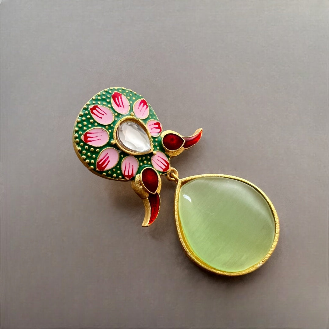 TAPTHI SEMI HANDMADE GOLDTONED  MONOLISA GOLD-TONED EARRING -ER124