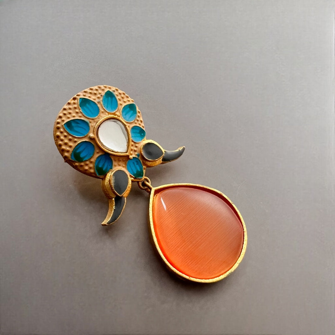 TAPTHI SEMI HANDMADE GOLDTONED  MONOLISA GOLD-TONED EARRING -ER124