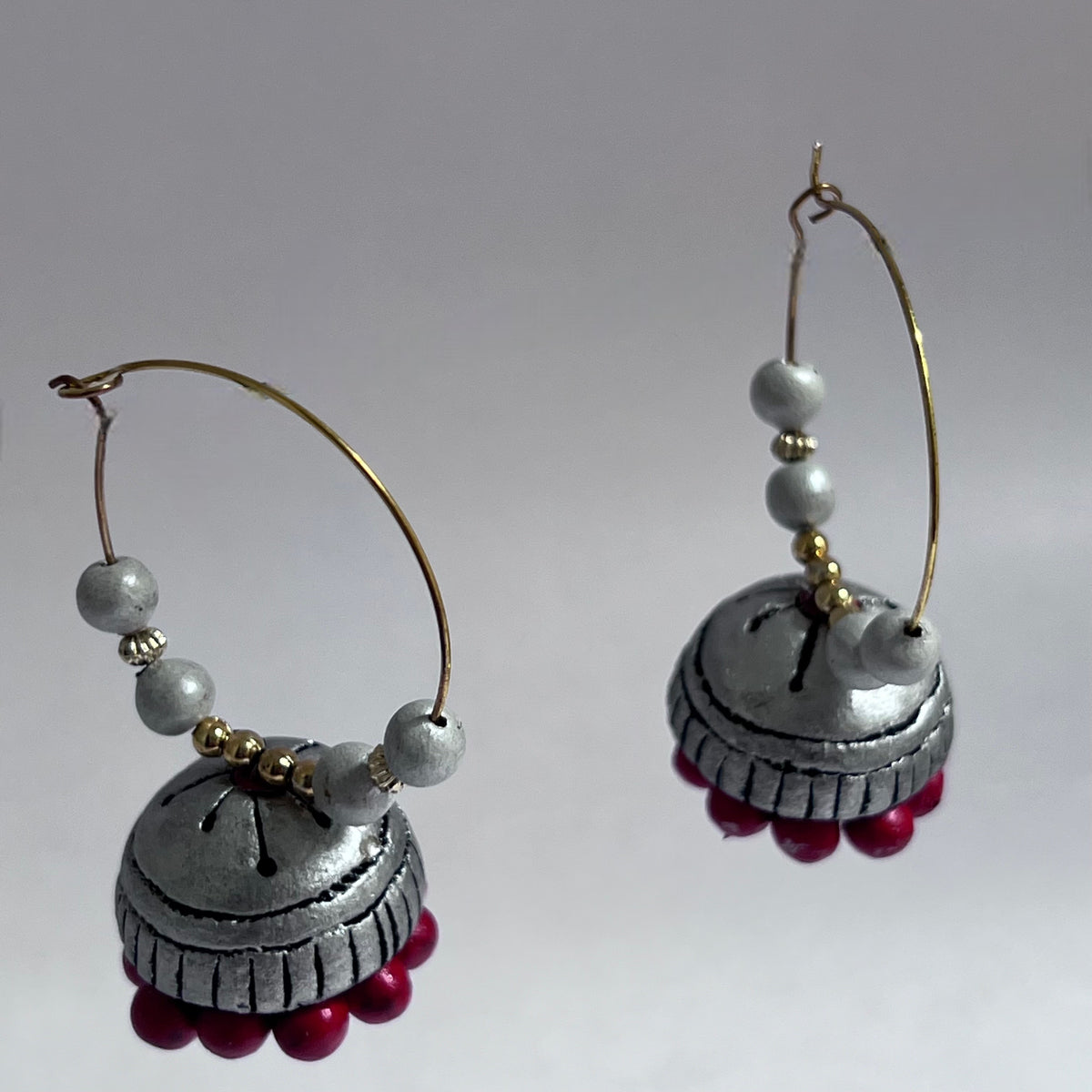 HOOPY DARL TERRACOTTA HANDMADE JHUMKAS TR52