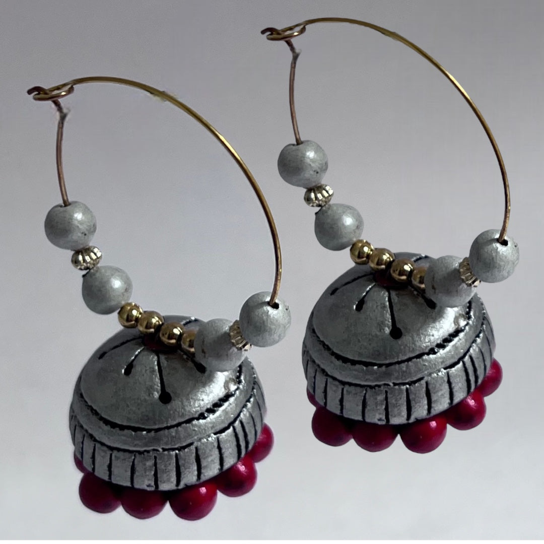 HOOPY DARL TERRACOTTA HANDMADE JHUMKAS TR52