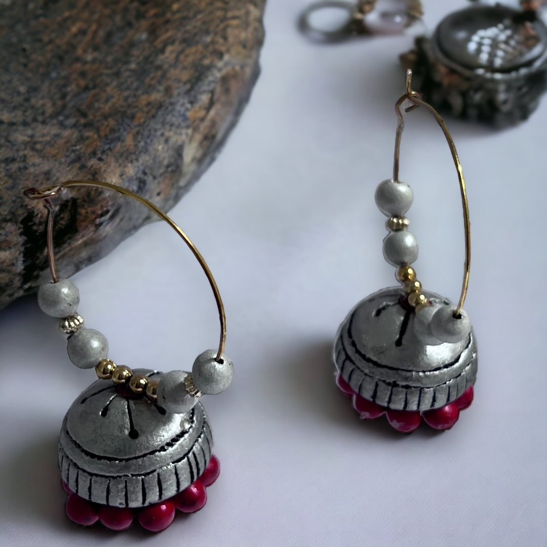 HOOPY DARL TERRACOTTA HANDMADE JHUMKAS TR52