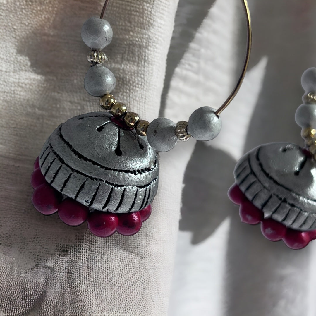 HOOPY DARL TERRACOTTA HANDMADE JHUMKAS TR52