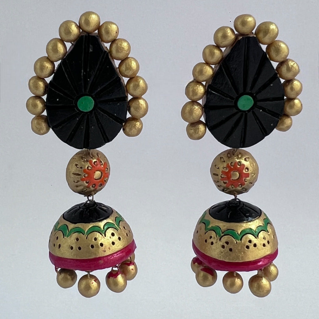 PARINITA TERRACOTTA HANDMADE JHUMKAS TR57