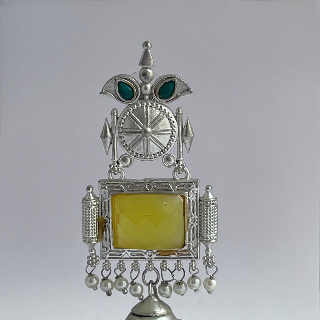 RIHANA SILVER LOOK ALIKE PREMIUM POLISH HANDMADE JHUMKA ER224