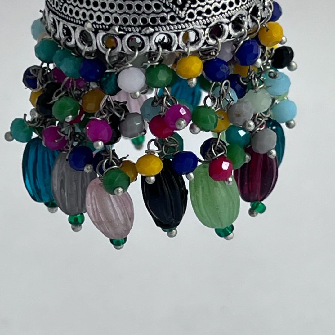 VEDHA OXIDIZED MONALISA SEMI HANDMADE JHUMKA ER159