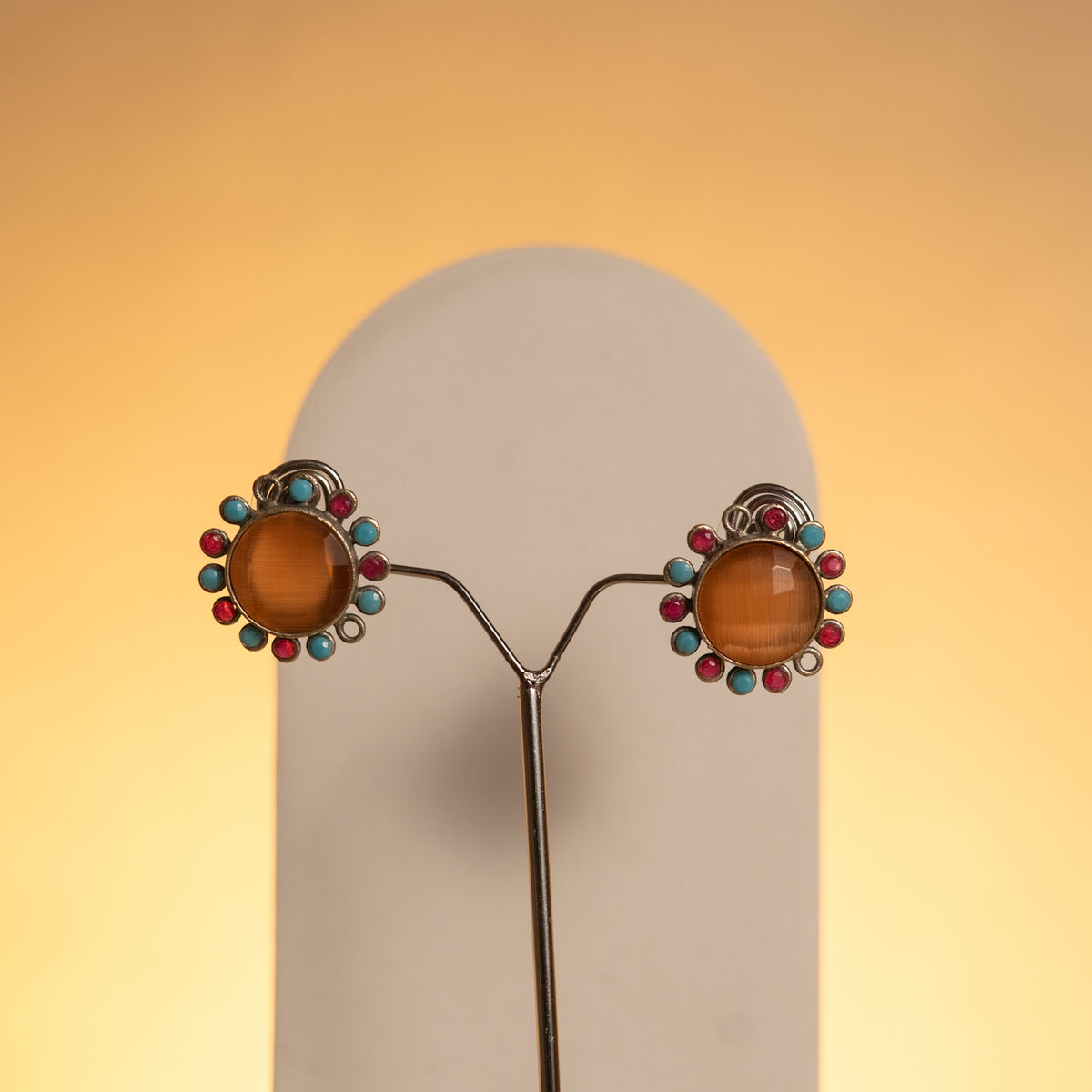 VIMAANAH FAUX SILVER BIJOUX PREMIUM AND EXCLUSIVE  SEMI HANDMADE NECKLACE WITH EARRINGS NL124