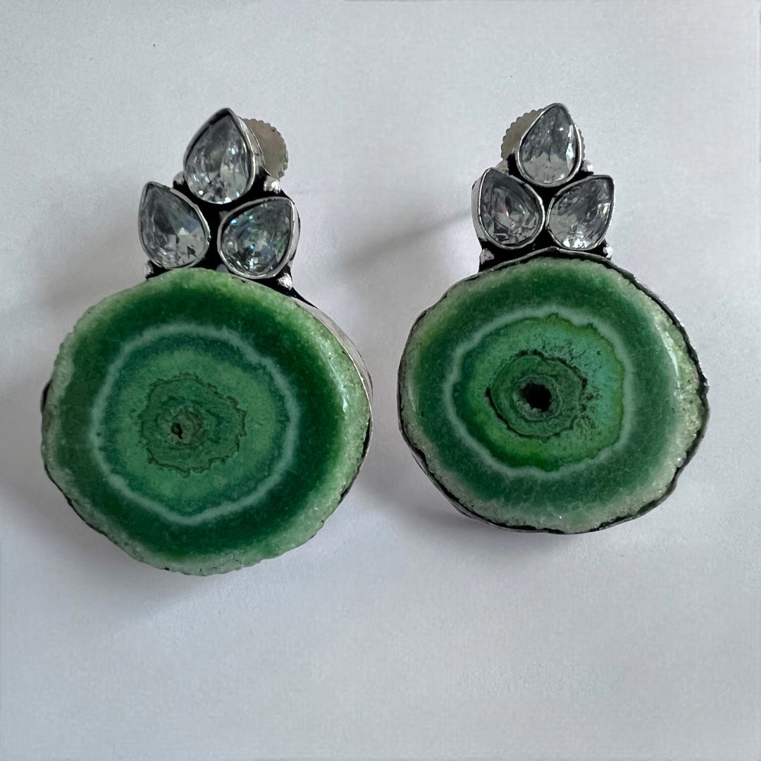 DRUZY LIFE SILVER LOOK ALIKE SEMI-HANDMADE EARRINGS ER163