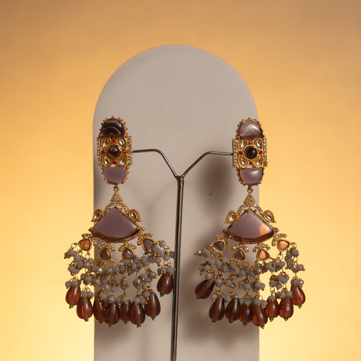 VIVAHA SEMI HANDMADE GOLD TONED MONALISA NECKLACE SET WITH TIKKA NL58