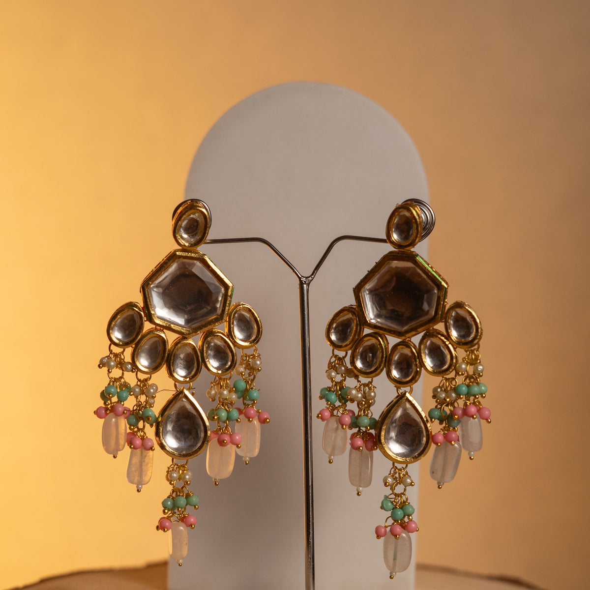 SHINA KUNDAN BRIDAL BEADED HANDMADE ANTIQUE NECKPIECE NECKLACE NL64