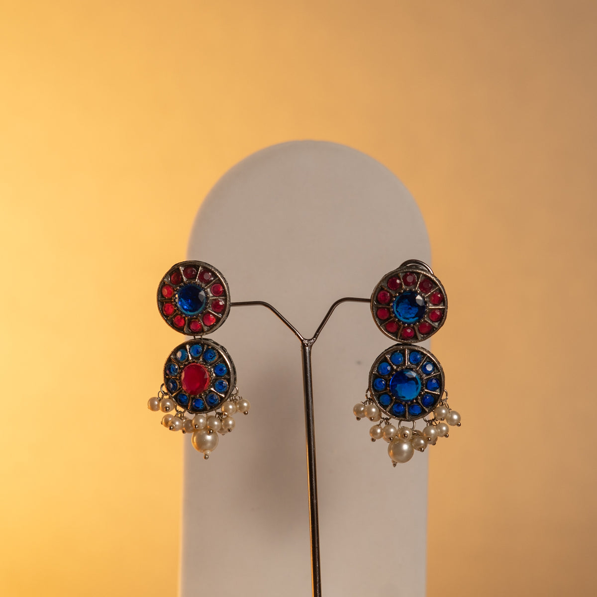 VINAYA FAUX SILVER BIJOUX PREMIUM AND EXCLUSIVE SEMI HANDMADE NECKLACE WITH EARRINGS NL136