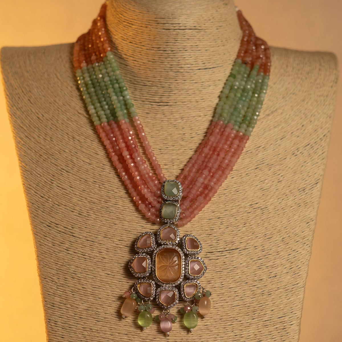 KUNDHAVAI CLASSIC LAYERED ONEX HANDMADE NECKLACE NL50