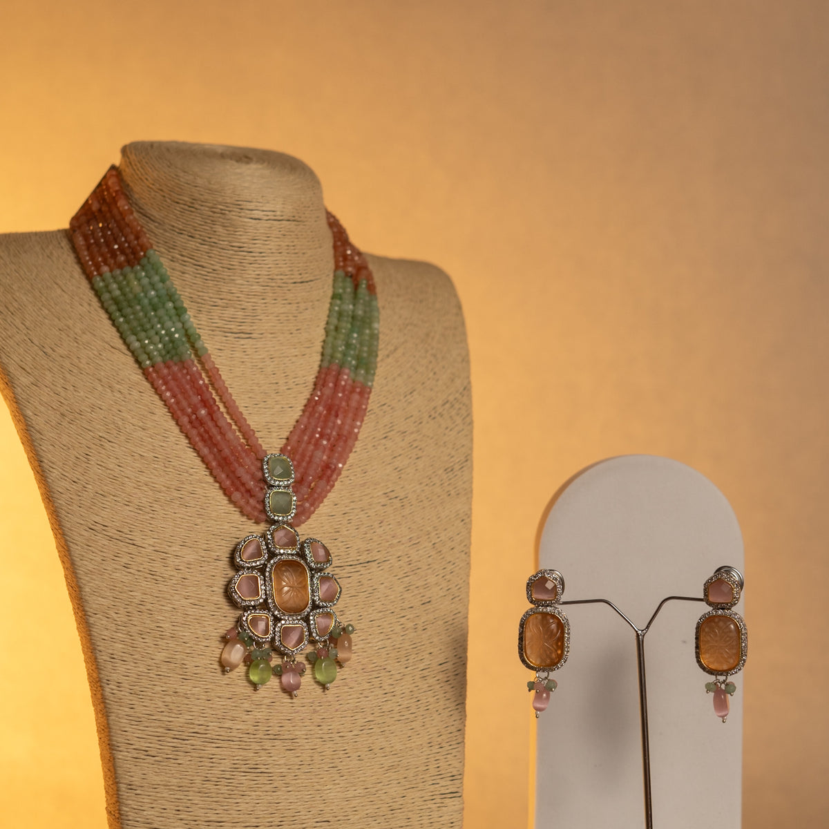 KUNDHAVAI CLASSIC LAYERED ONEX HANDMADE NECKLACE NL50