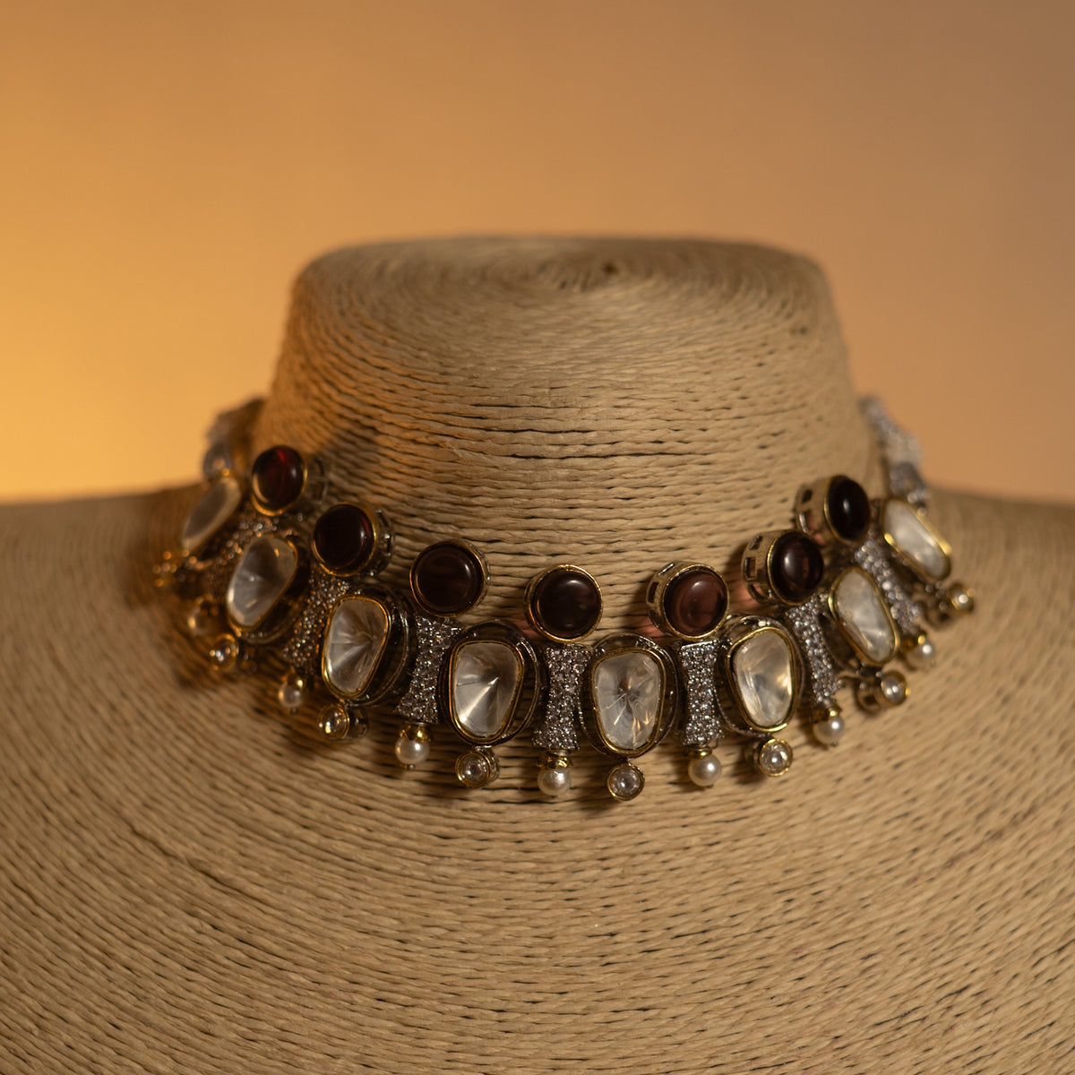 VARDHANA POLKI CLASSIC SEMI HANDMADE NECKPIECE NECKLACE NL55