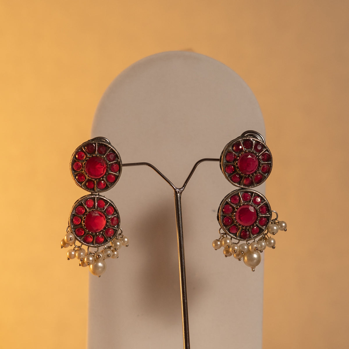 VINAYA FAUX SILVER BIJOUX PREMIUM AND EXCLUSIVE SEMI HANDMADE NECKLACE WITH EARRINGS NL136