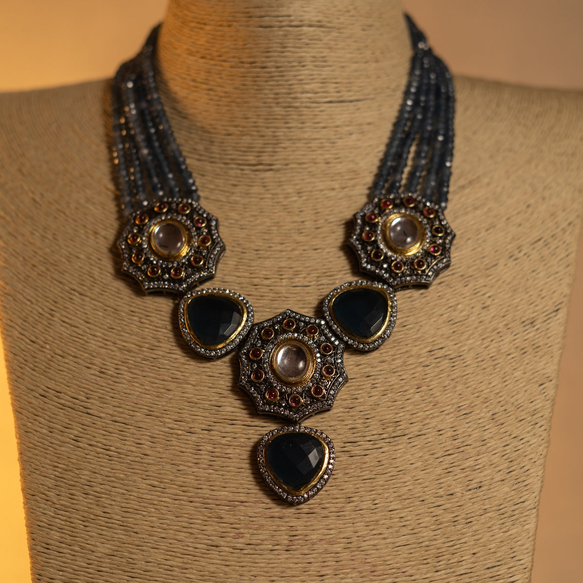 RAKSHINI CLASSIC LAYERED ONEX HANDMADE NECKLACE NL51