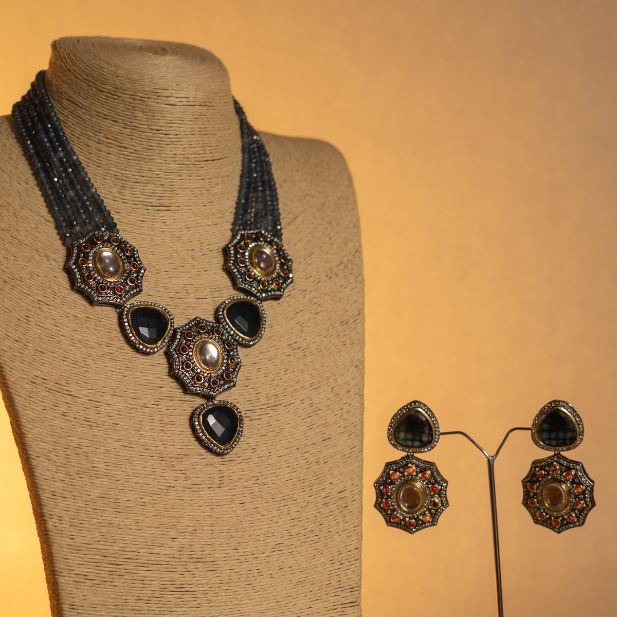 RAKSHINI CLASSIC LAYERED ONEX HANDMADE NECKLACE NL51