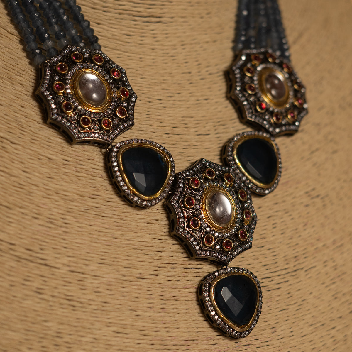 RAKSHINI CLASSIC LAYERED ONEX HANDMADE NECKLACE NL51