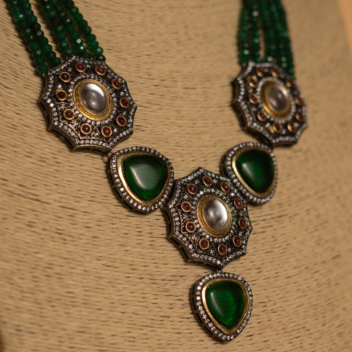 RAKSHINI CLASSIC LAYERED ONEX HANDMADE NECKLACE NL51