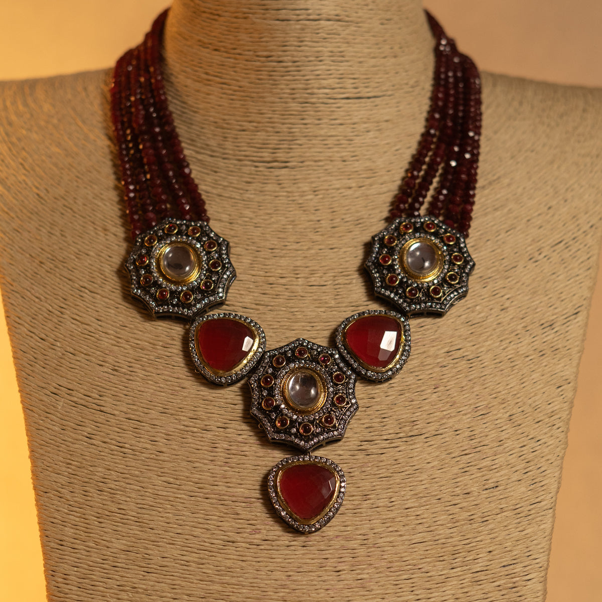 RAKSHINI CLASSIC LAYERED ONEX HANDMADE NECKLACE NL51