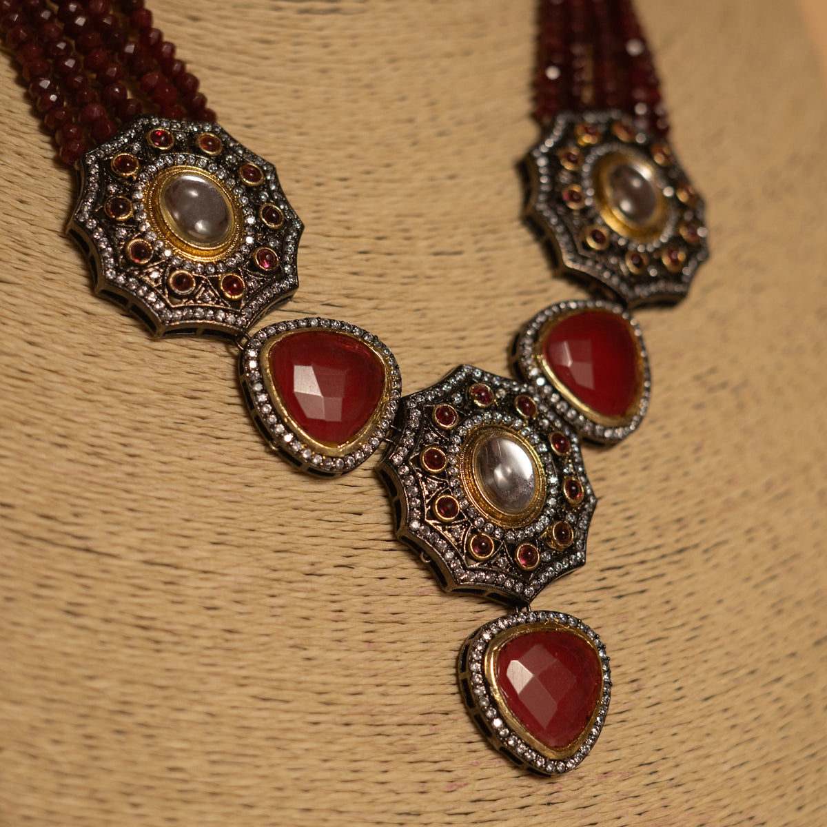 RAKSHINI CLASSIC LAYERED ONEX HANDMADE NECKLACE NL51