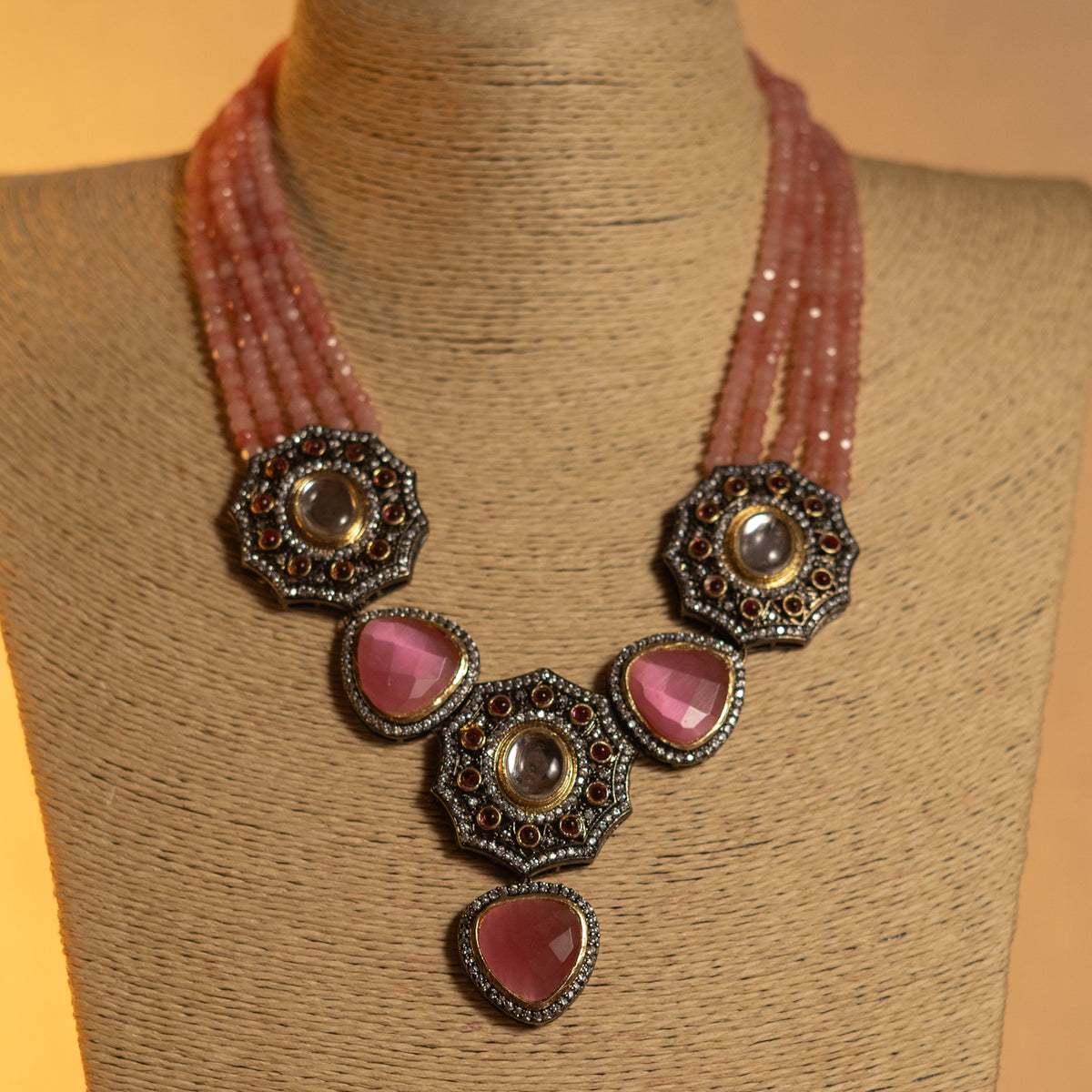 RAKSHINI CLASSIC LAYERED ONEX HANDMADE NECKLACE NL51