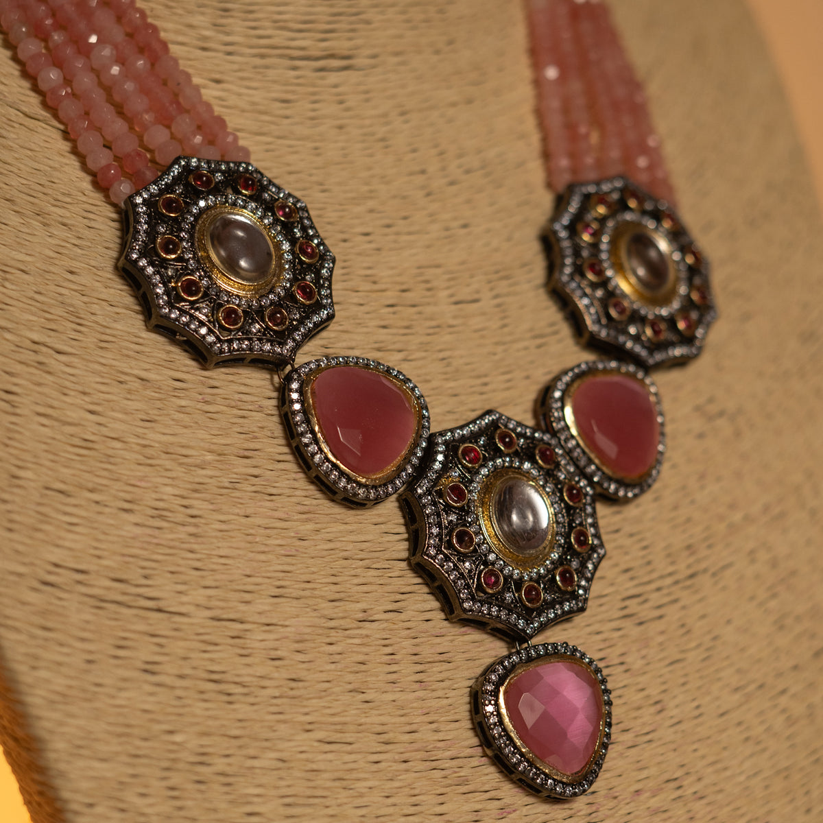 RAKSHINI CLASSIC LAYERED ONEX HANDMADE NECKLACE NL51