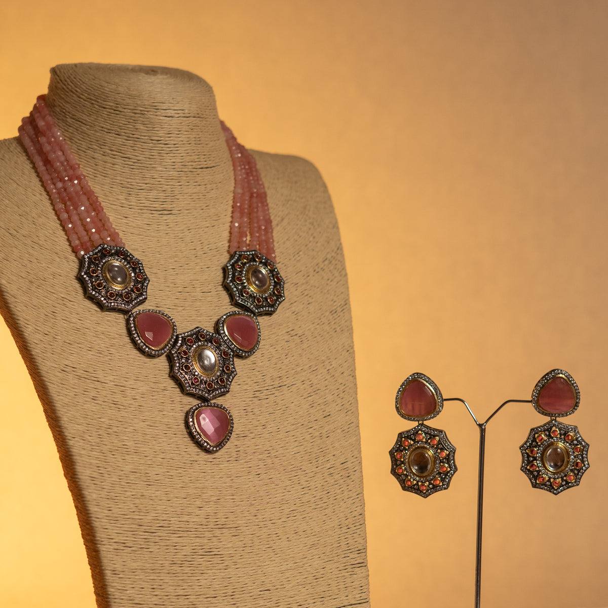 RAKSHINI CLASSIC LAYERED ONEX HANDMADE NECKLACE NL51