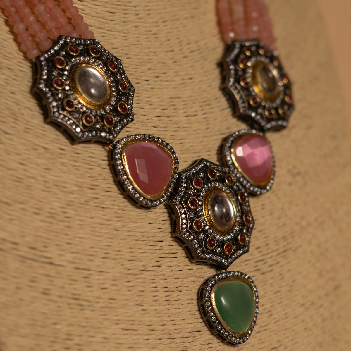 RAKSHINI CLASSIC LAYERED ONEX HANDMADE NECKLACE NL51