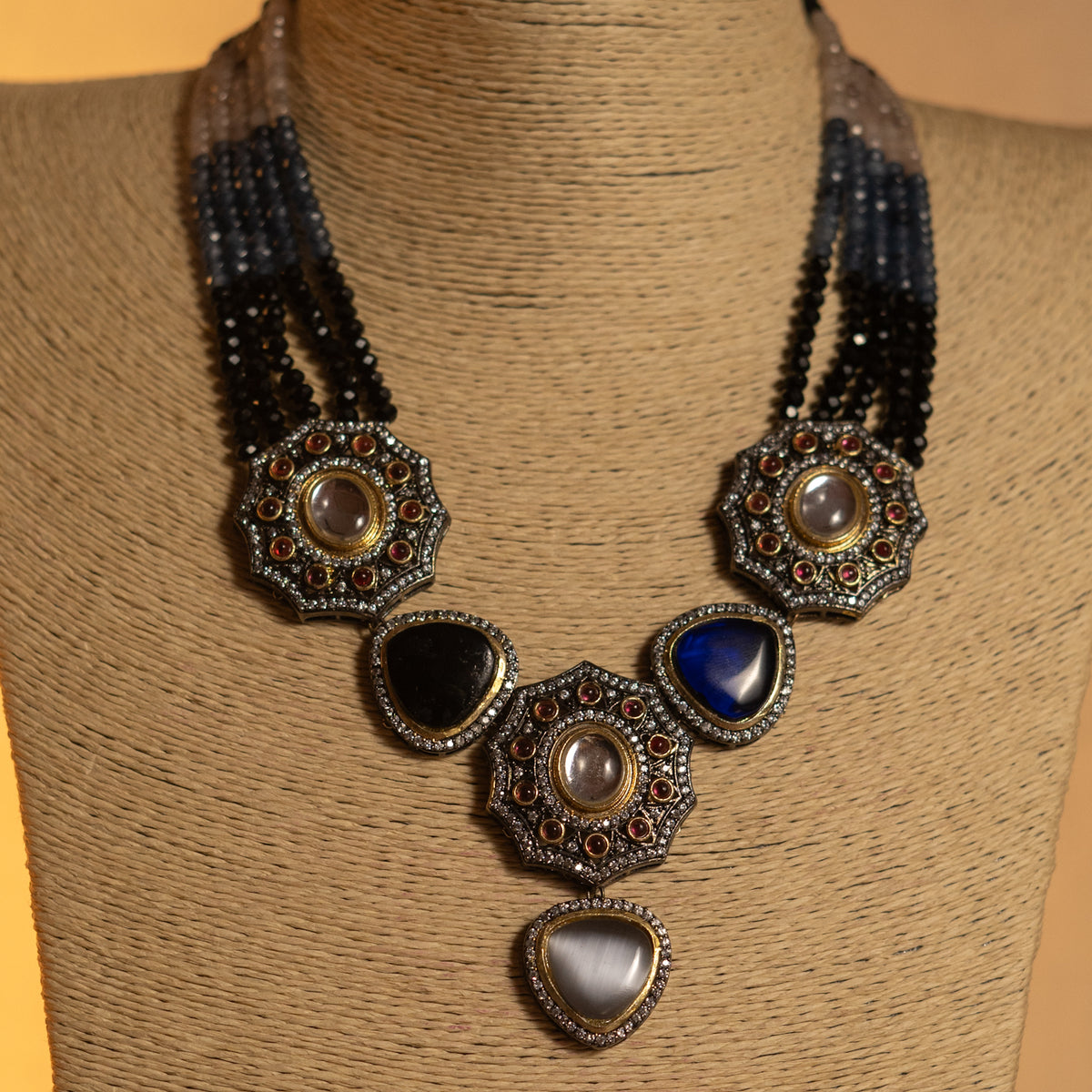 RAKSHINI CLASSIC LAYERED ONEX HANDMADE NECKLACE NL51