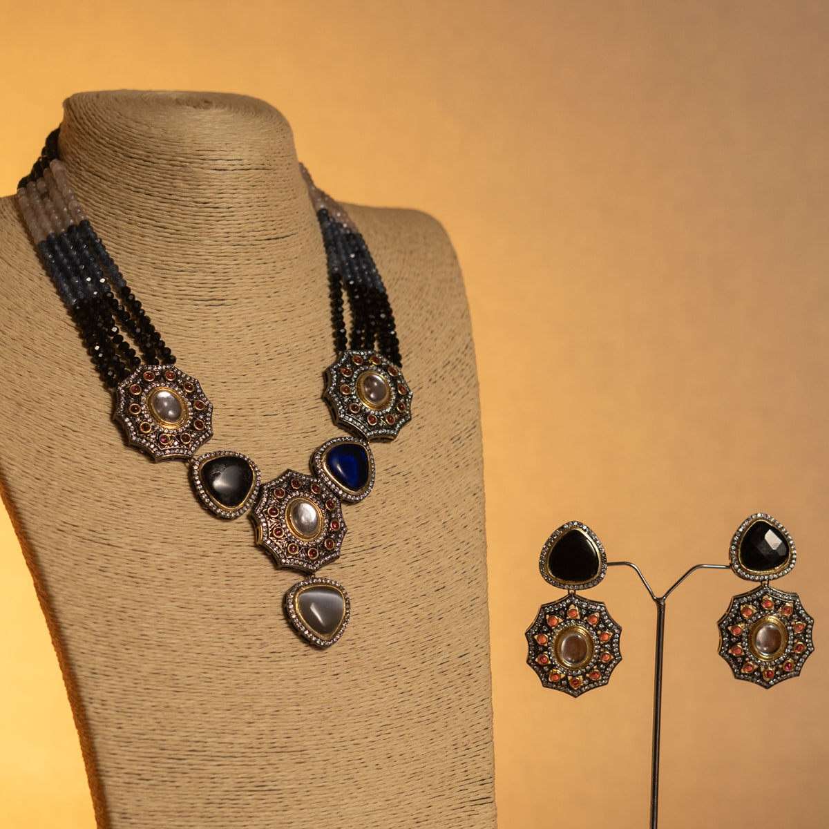 RAKSHINI CLASSIC LAYERED ONEX HANDMADE NECKLACE NL51