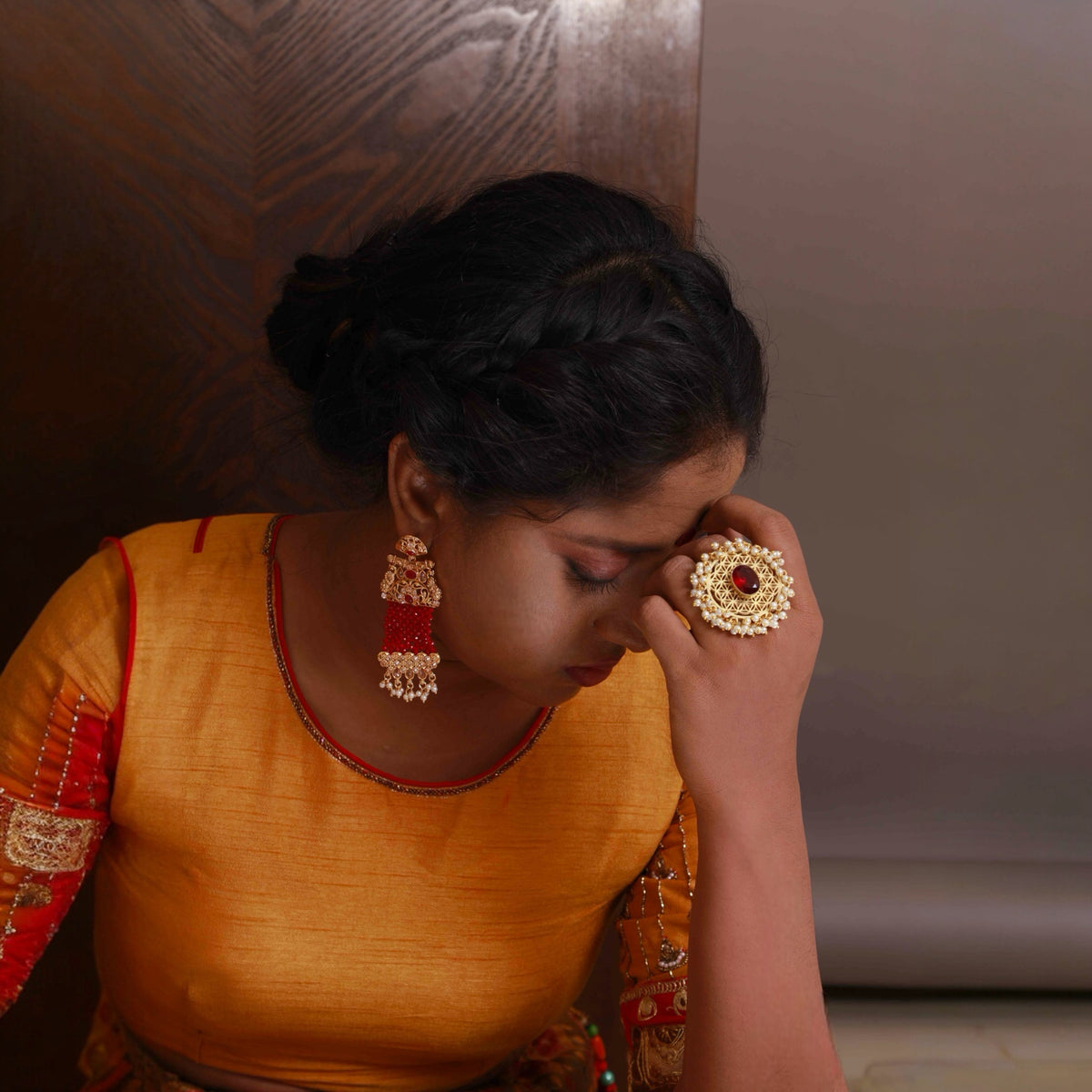 GANGA GOLD TONED PREMIUM HANDMADE RING R32