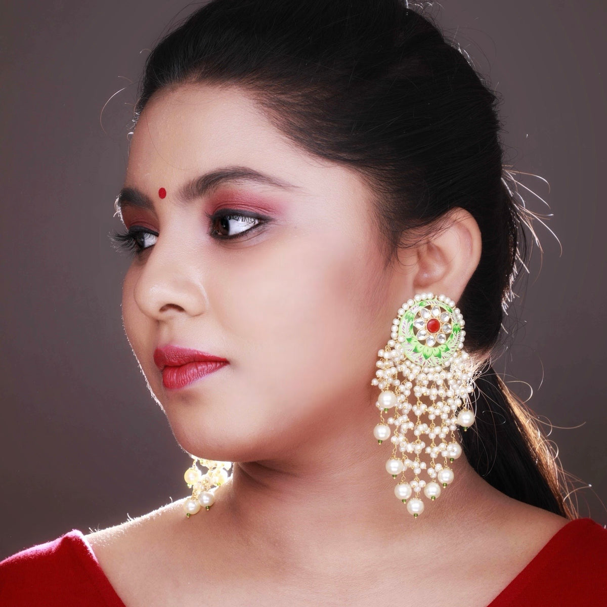 THARANI MEENAKARI HANDMADE EARRING ER84