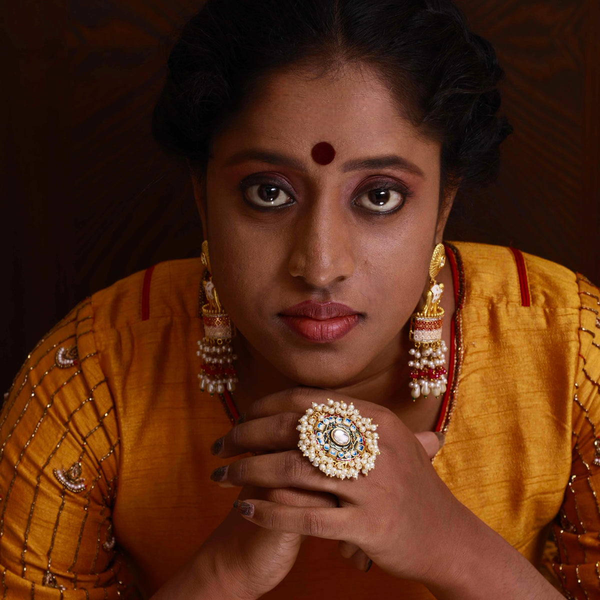 NIROSHA GOLD TONED PREMIUM HANDMADE RING R41