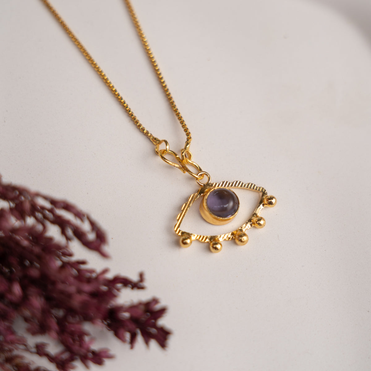 ELOISE GOLD TONED HANDMADE HAND HAMMERED NECKLACE WITH EARRINGS OF23