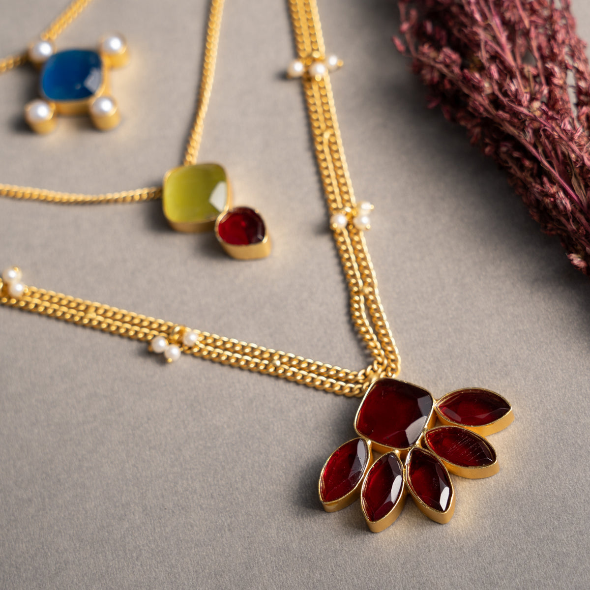 EDEN GOLD TONED HANDMADE HAND HAMMERED NECKLAC AND EARRINGS OF20