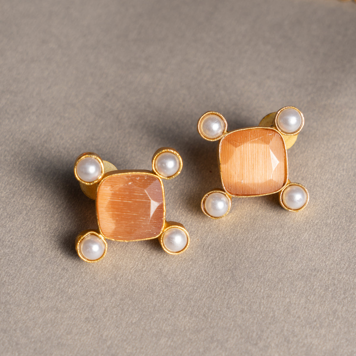 EDEN GOLD TONED HANDMADE HAND HAMMERED NECKLAC AND EARRINGS OF20