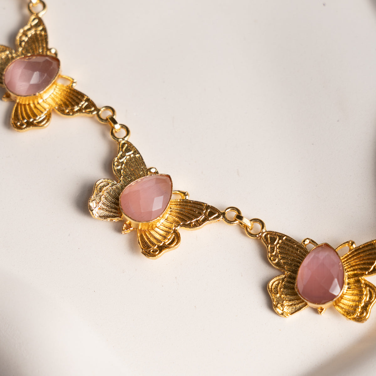 MAEVE GOLD TONED RUSTIC AND HANDMADE HAND HAMMERED NECKLACE AND EARRINGS OF22