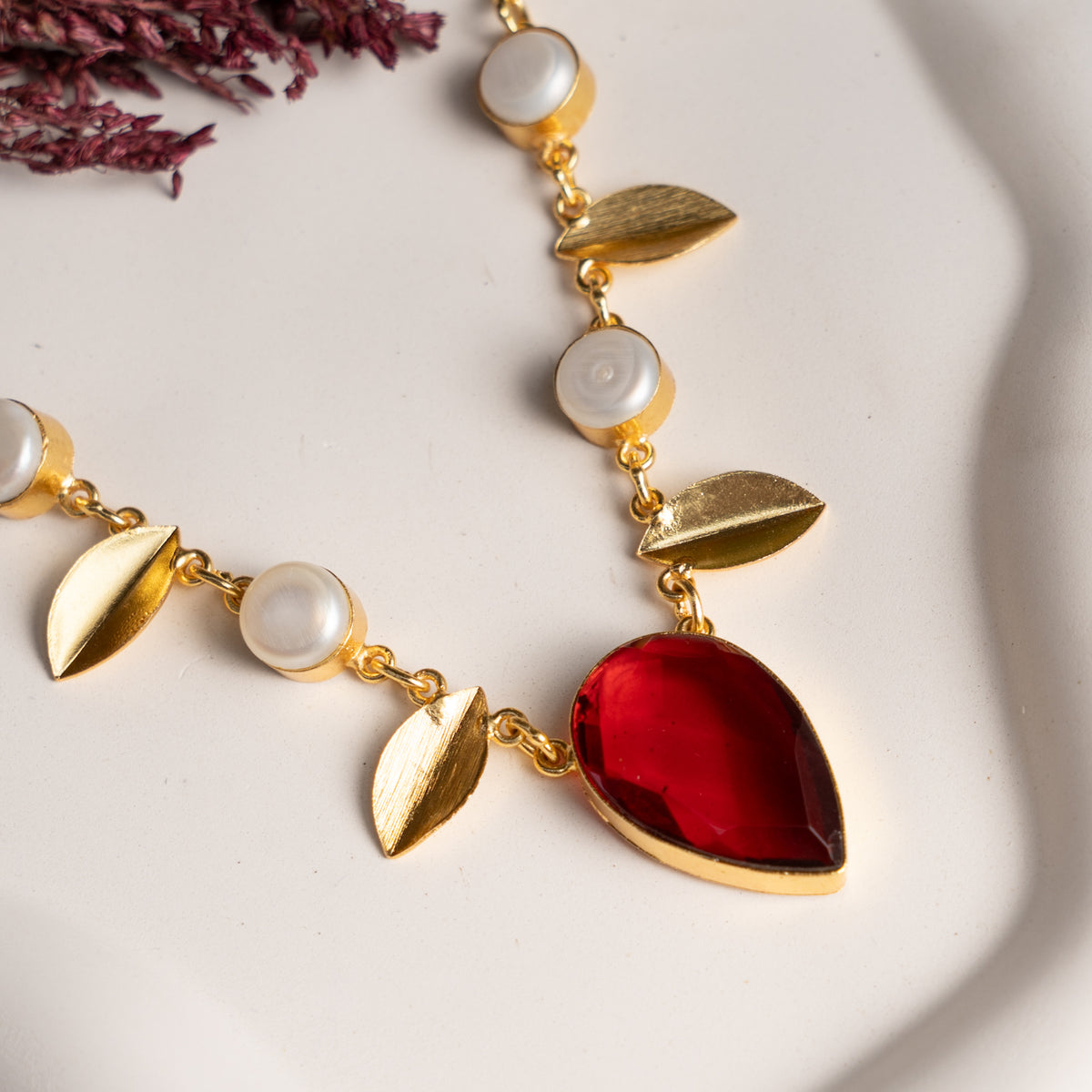 MARIA GOLD TONED HANDMADE HAND HAMMERED NECKLAC AND EARRINGS OF21