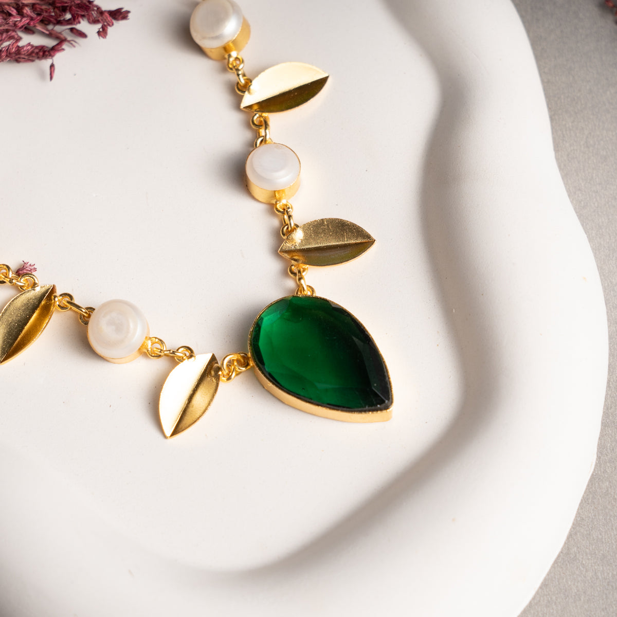 MARIA GOLD TONED HANDMADE HAND HAMMERED NECKLAC AND EARRINGS OF21