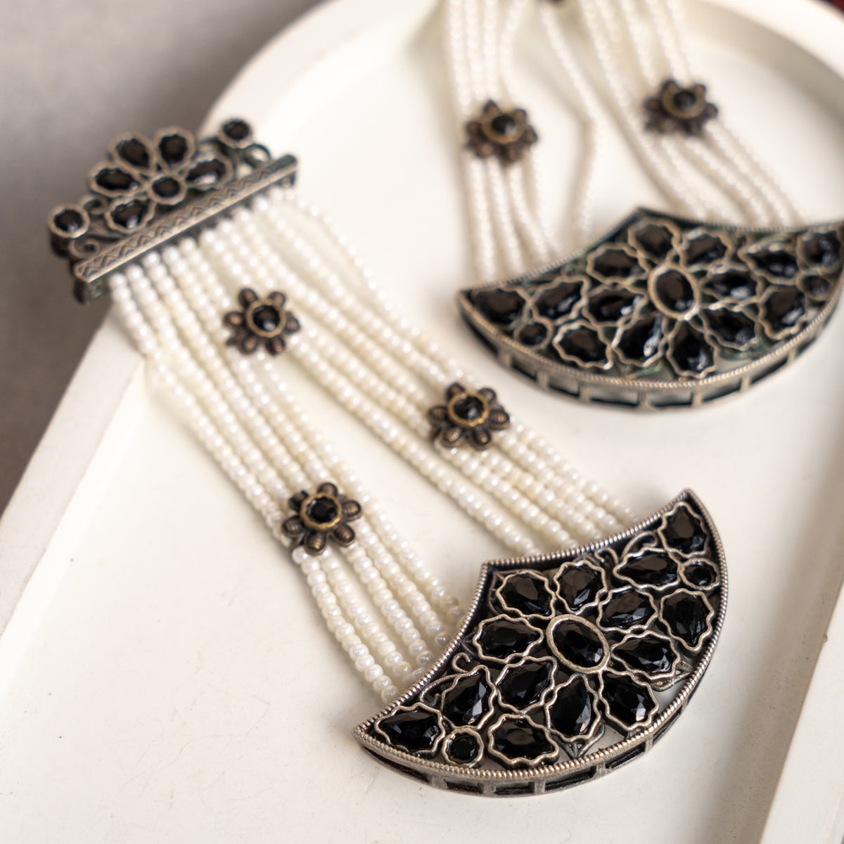 JODHA SILVER LOOK ALIKE SEMI-HANDMADE EARRINGS ER52